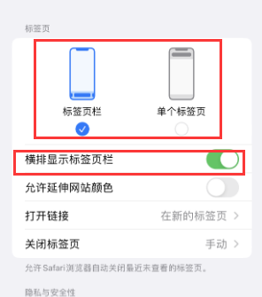 源城iPhone授权维修分享Safari浏览器如何切换标签栏位置 